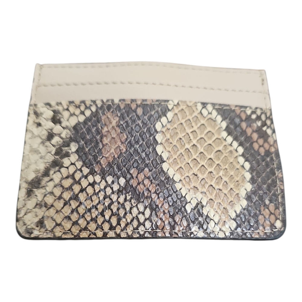 NEW no Tag‎ Cavalli Class Python Snakeskin Pattern Card Holder Tan Size 3"x5" - Picture 3 of 4